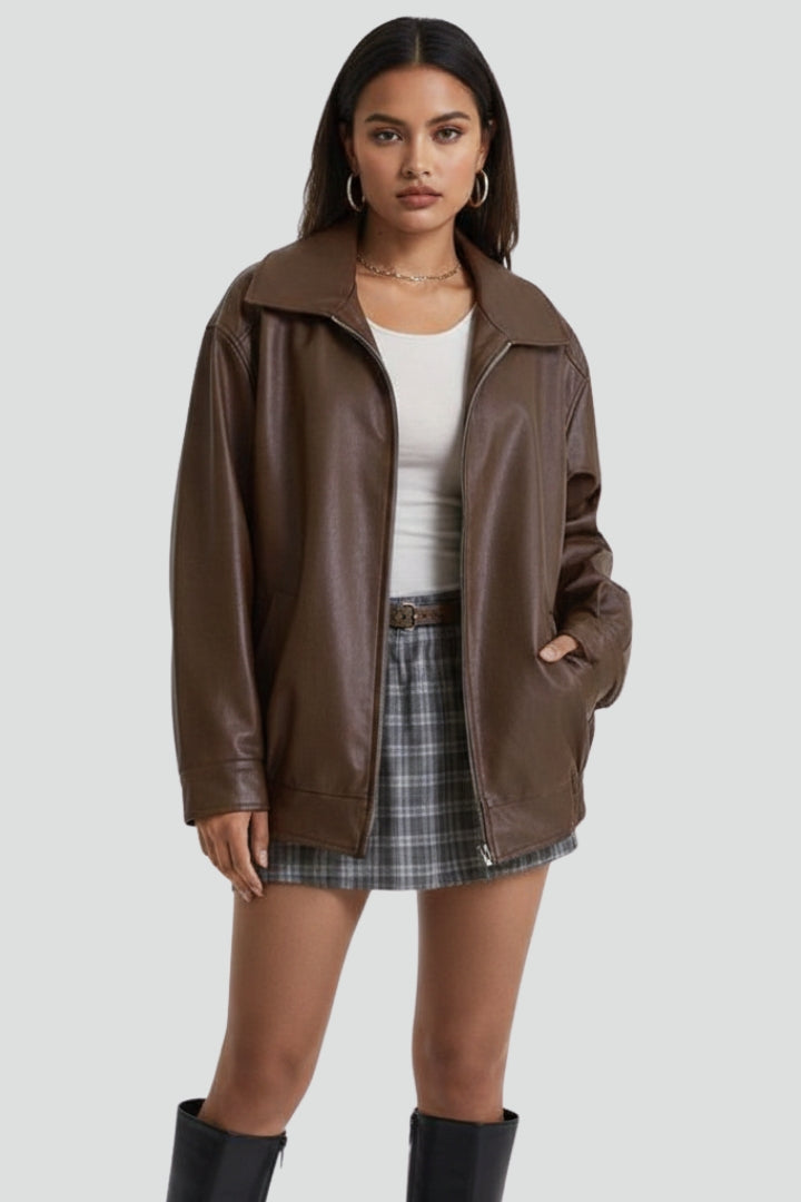 Lila | Zip-Front Ribbed Hem Jacket