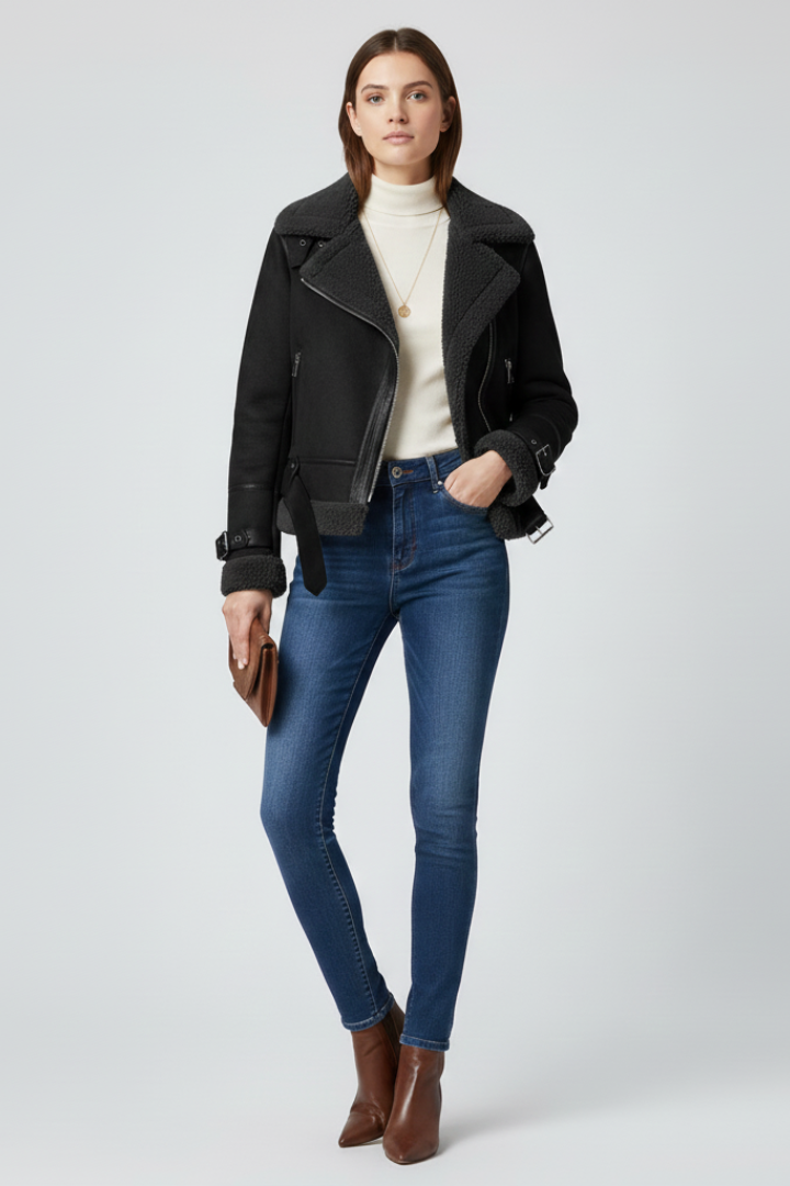 Lena | Textured Zip-Front Jacket
