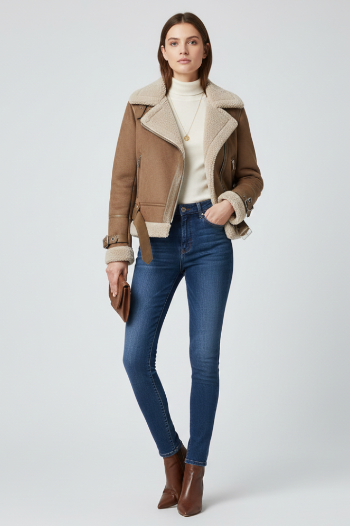 Lena | Textured Zip-Front Jacket