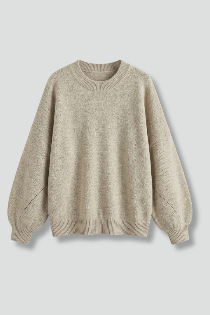 Lila | Luxe Round Neck Jumper with Ribbed Cuffs