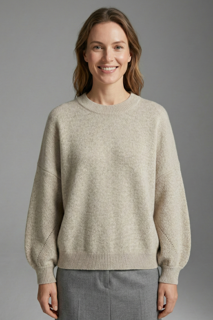 Lila | Luxe Round Neck Jumper with Ribbed Cuffs