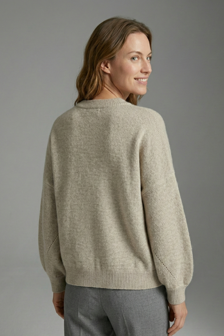 Lila | Luxe Round Neck Jumper with Ribbed Cuffs