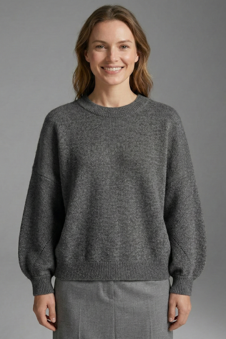 Lila | Luxe Round Neck Jumper with Ribbed Cuffs