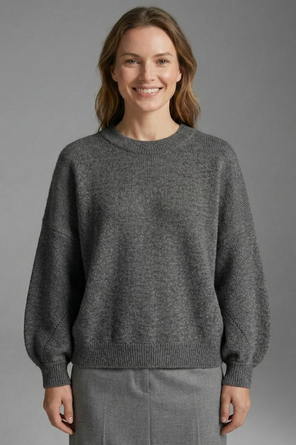Lila | Luxe Round Neck Jumper with Ribbed Cuffs