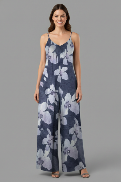Elena | Printed Jumpsuit with Adjustable Straps