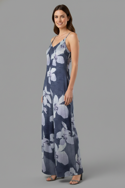 Elena | Printed Jumpsuit with Adjustable Straps