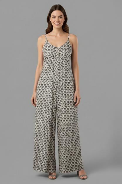 Elena | Printed Jumpsuit with Adjustable Straps