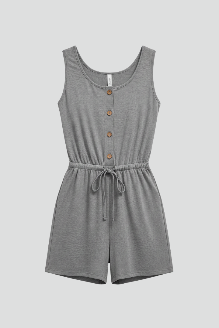 Lila | Chic Button-Front Jumpsuit with Drawstring Waist