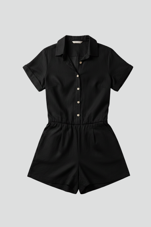 Lila | Chic Button-Front Short Jumpsuit