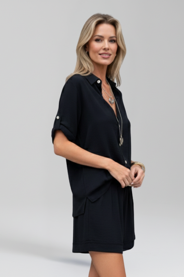 Lila | Chic Button-Front Short Jumpsuit