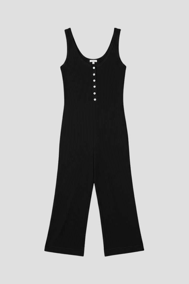 Lena | Chic Jumpsuit with Button Placket and Side Pockets