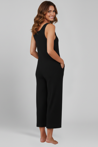 Lena | Chic Jumpsuit with Button Placket and Side Pockets
