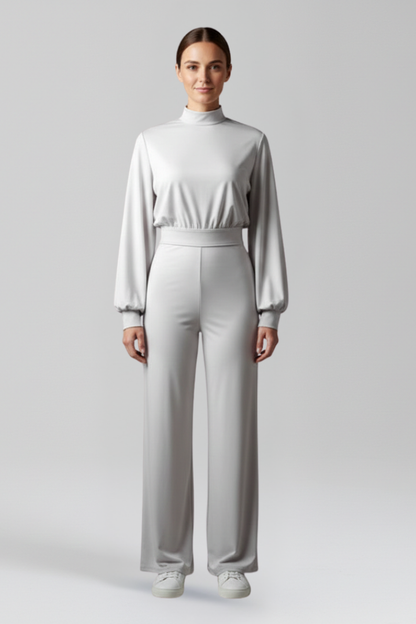 Lena | Chic Half Collar Long Sleeve Jumpsuit
