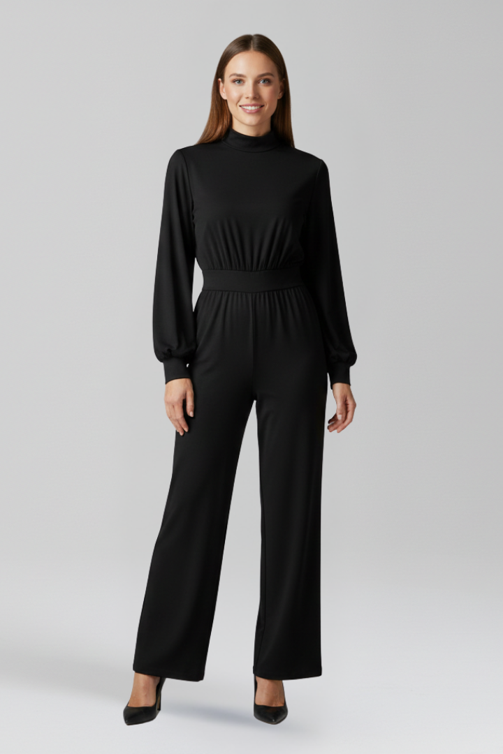 Lena | Chic Half Collar Long Sleeve Jumpsuit