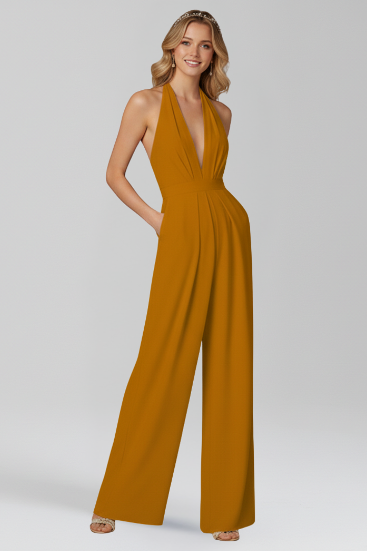 Lila | Halter Neck Wide-Leg Jumpsuit