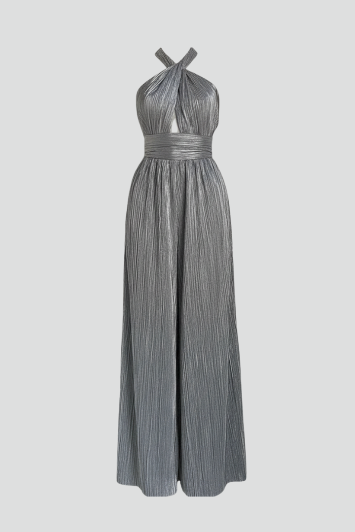 Lena | Pleated Halter Neck Jumpsuit