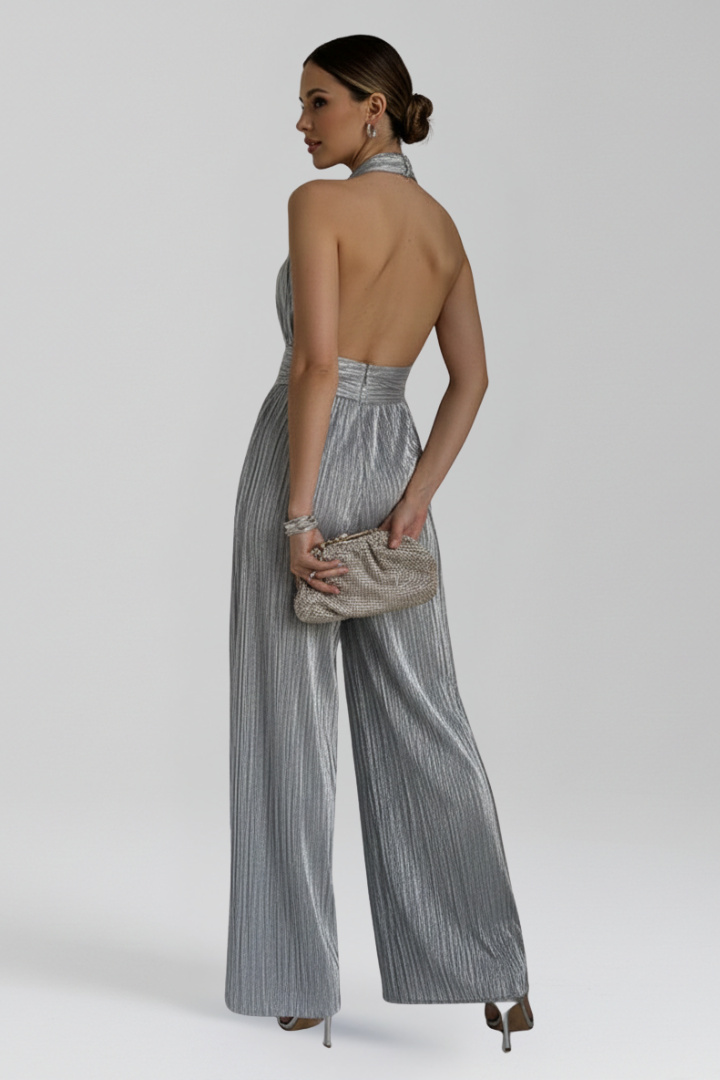 Lena | Pleated Halter Neck Jumpsuit