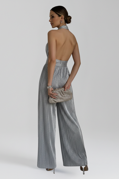 Lena | Pleated Halter Neck Jumpsuit