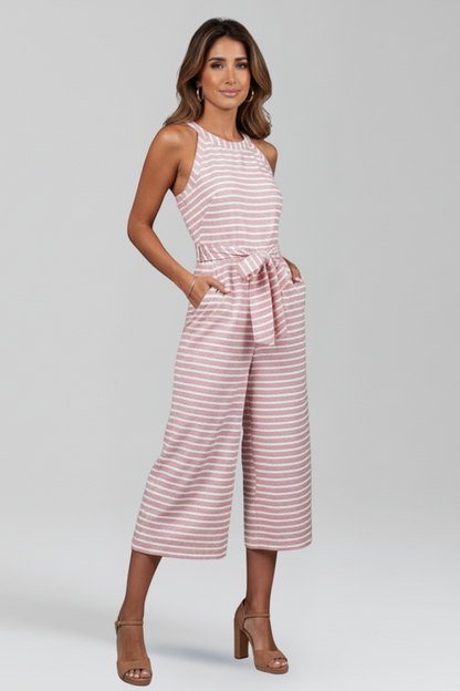 Lila | Halter Neck Jumpsuit with Waist Belt