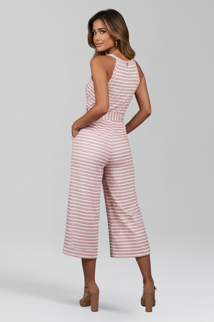 Lila | Halter Neck Jumpsuit with Waist Belt