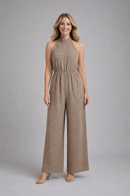 Vivienne | High Neck Wide-Leg Jumpsuit
