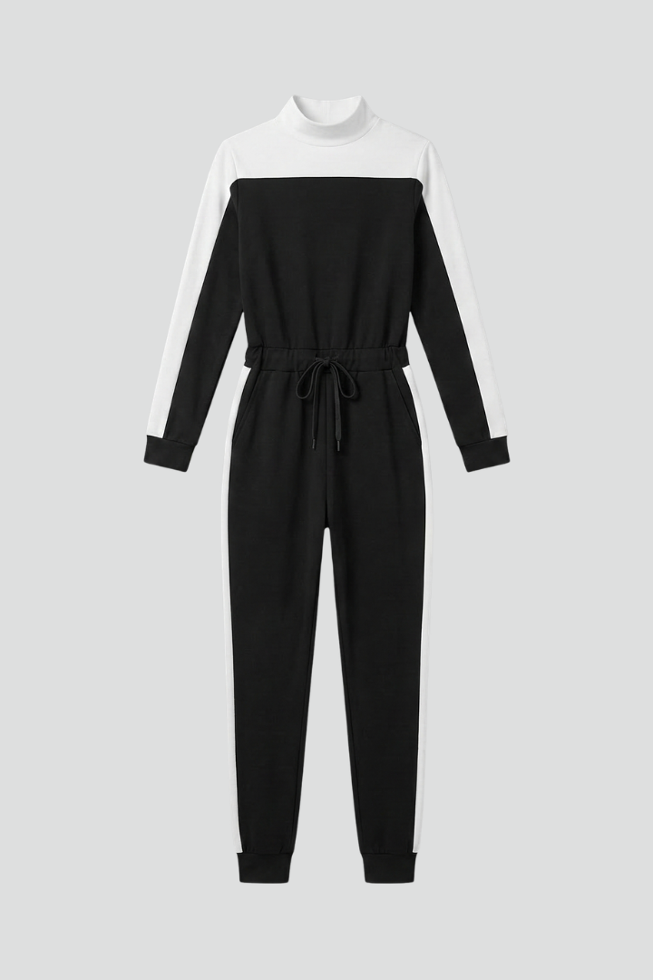 Luna | Hooded Jumpsuit with Side Stripes