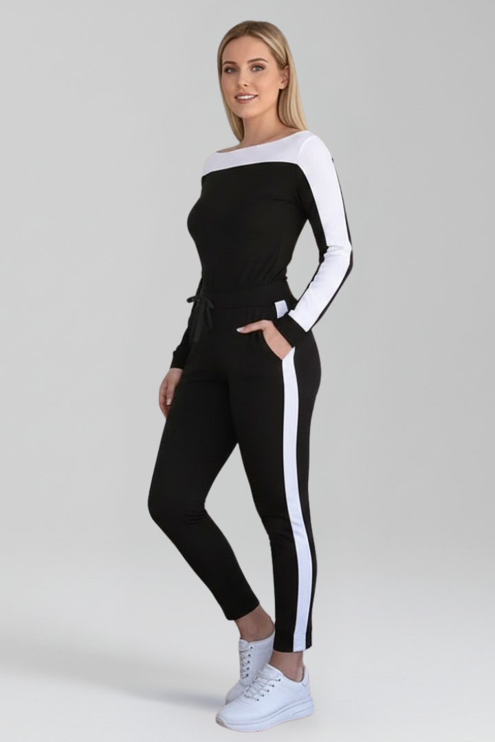 Luna | Hooded Jumpsuit with Side Stripes