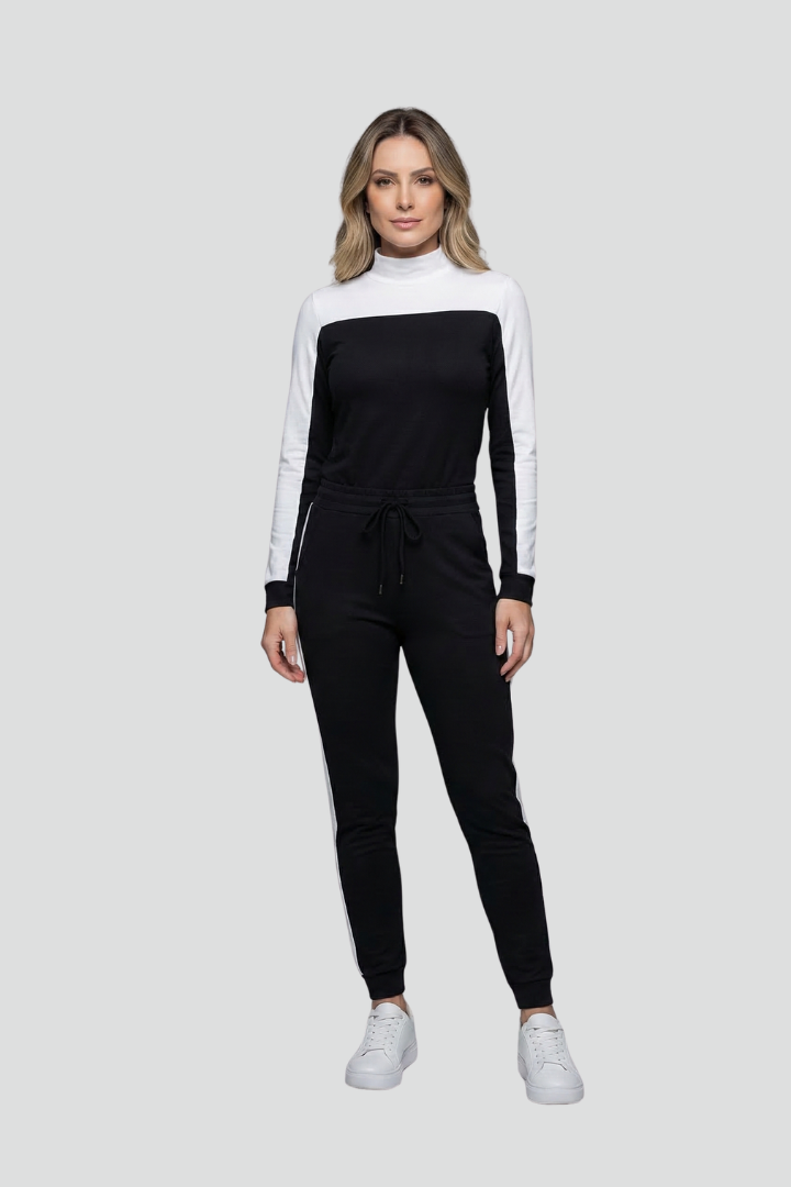 Luna | Hooded Jumpsuit with Side Stripes