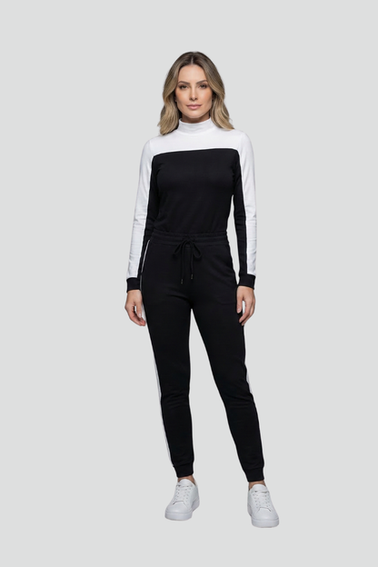 Luna | Hooded Jumpsuit with Side Stripes