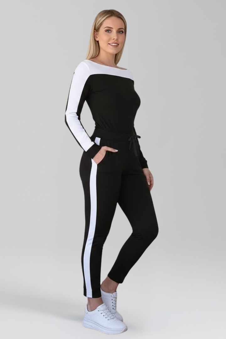 Luna | Hooded Jumpsuit with Side Stripes