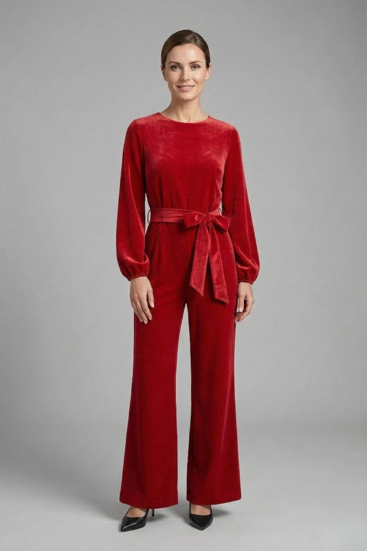 Isla | Elegant Long Sleeve Jumpsuit with Tie Waist