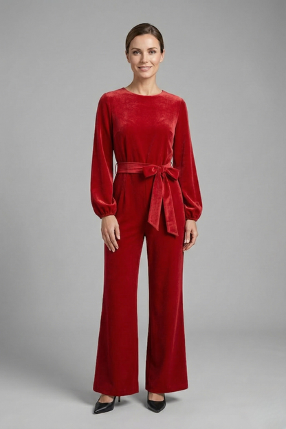 Isla | Elegant Long Sleeve Jumpsuit with Tie Waist