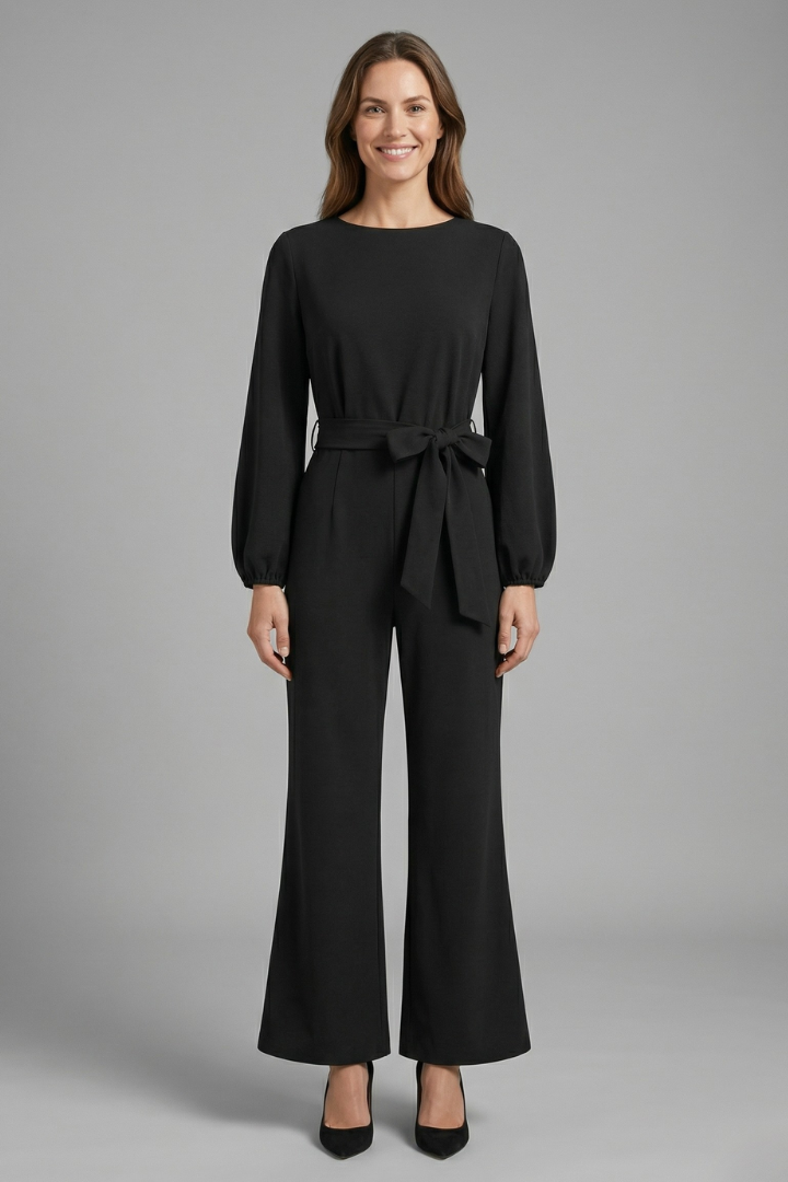 Isla | Elegant Long Sleeve Jumpsuit with Tie Waist