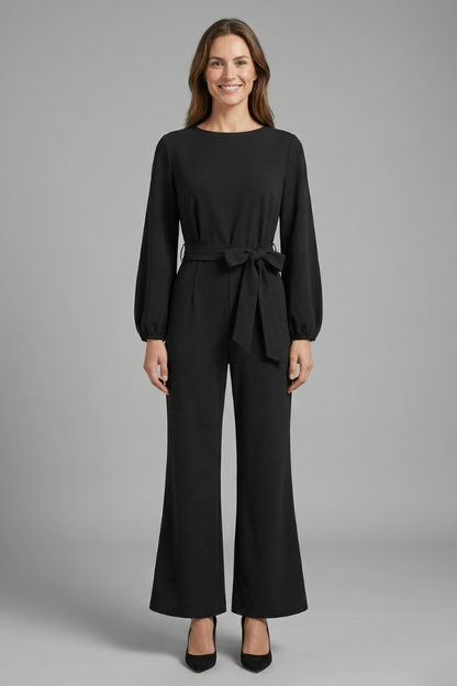 Isla | Elegant Long Sleeve Jumpsuit with Tie Waist