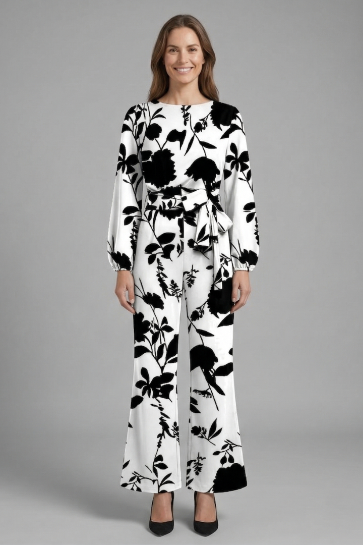 Isla | Elegant Long Sleeve Jumpsuit with Tie Waist