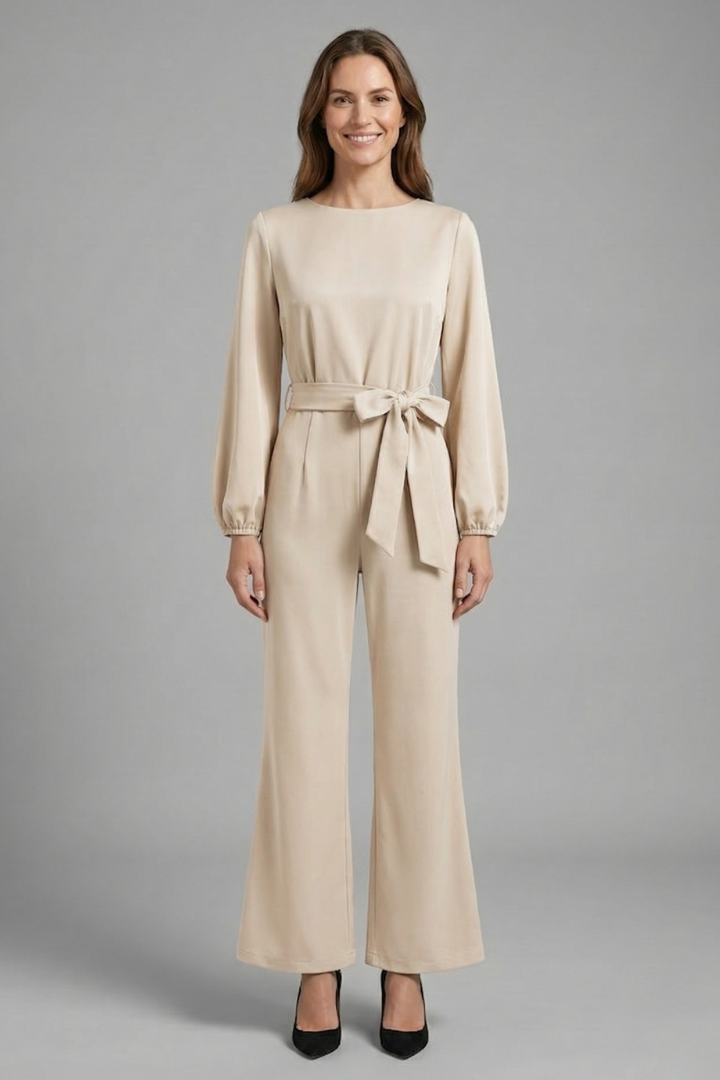 Isla | Elegant Long Sleeve Jumpsuit with Tie Waist