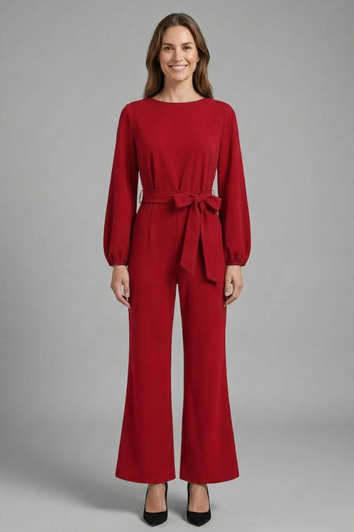 Isla | Elegant Long Sleeve Jumpsuit with Tie Waist