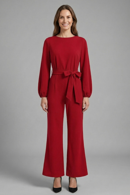 Isla | Elegant Long Sleeve Jumpsuit with Tie Waist
