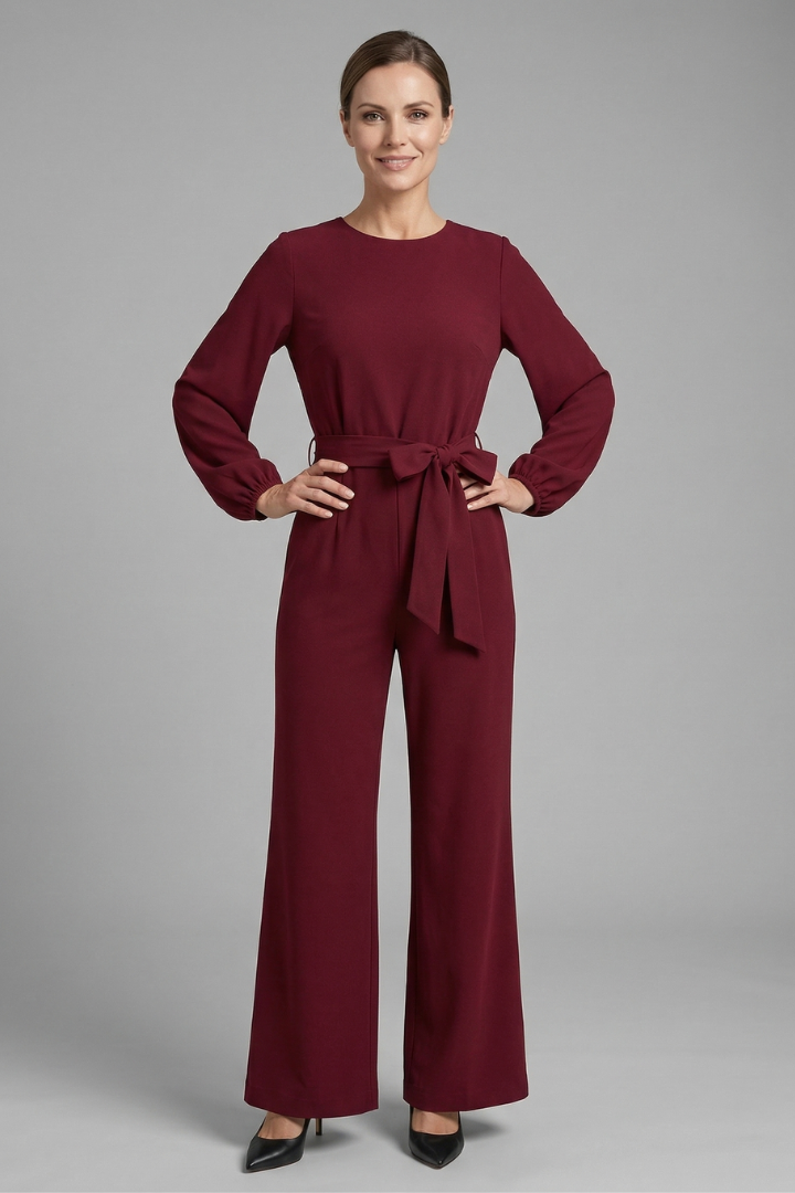 Isla | Elegant Long Sleeve Jumpsuit with Tie Waist