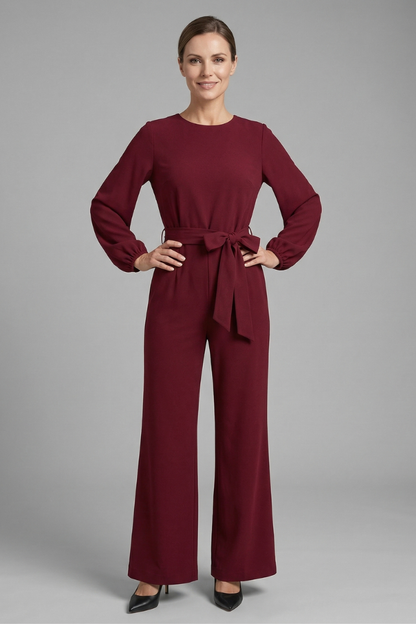 Isla | Elegant Long Sleeve Jumpsuit with Tie Waist