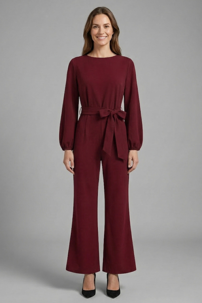 Isla | Elegant Long Sleeve Jumpsuit with Tie Waist