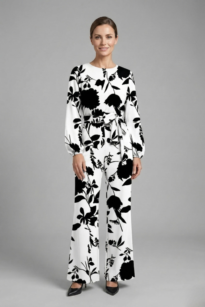 Isla | Elegant Long Sleeve Jumpsuit with Tie Waist