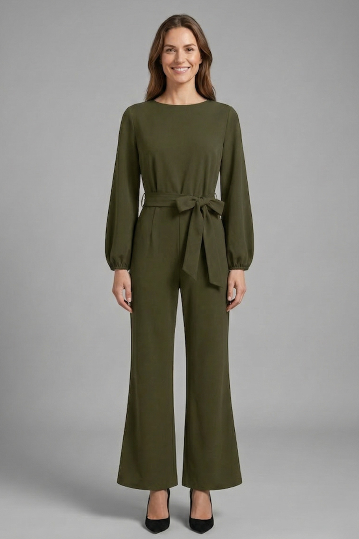 Isla | Elegant Long Sleeve Jumpsuit with Tie Waist