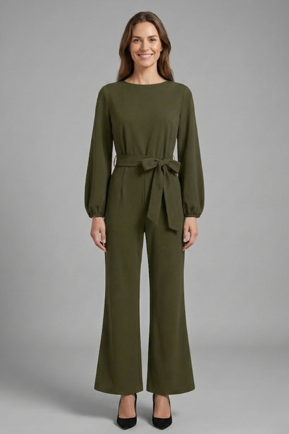 Isla | Elegant Long Sleeve Jumpsuit with Tie Waist