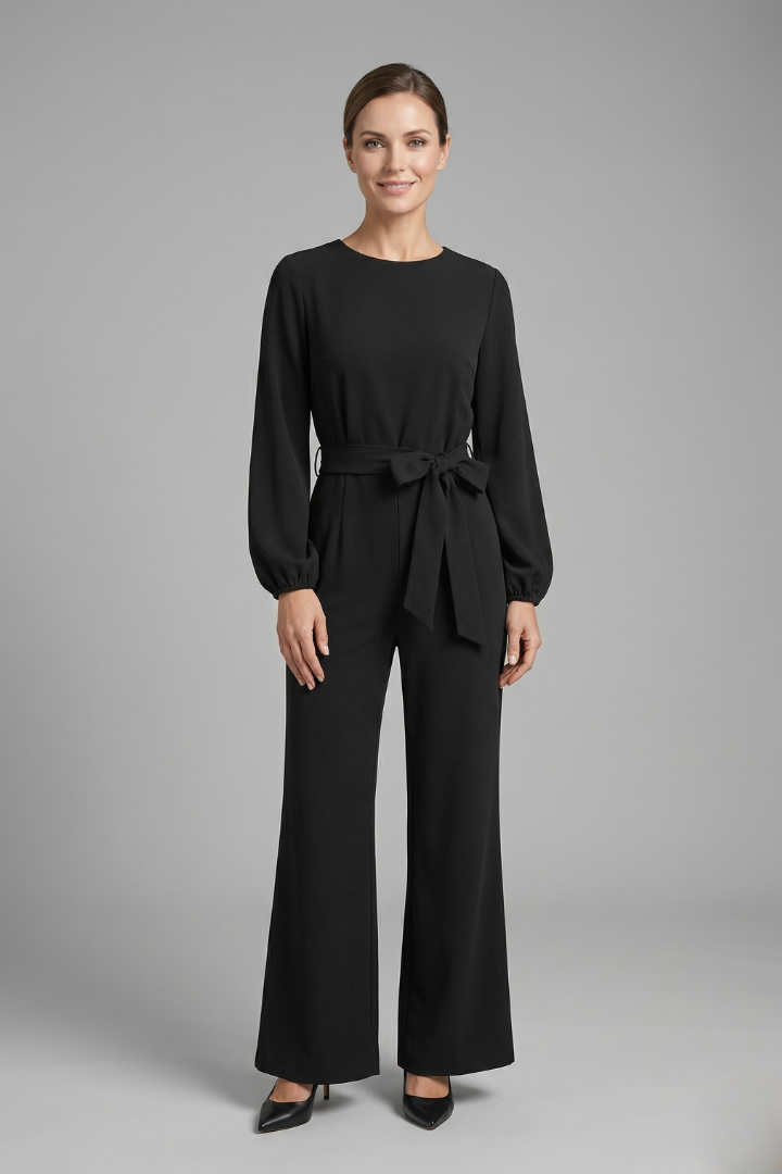Isla | Elegant Long Sleeve Jumpsuit with Tie Waist