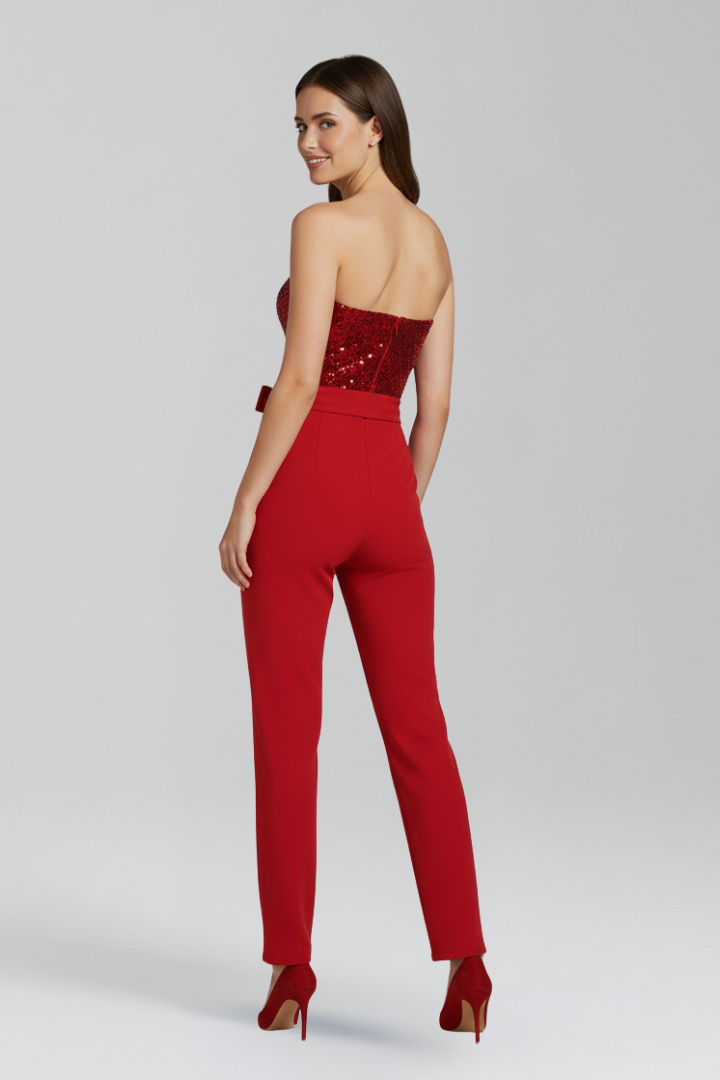 Lena | One-Shoulder Jumpsuit with Tied Waist
