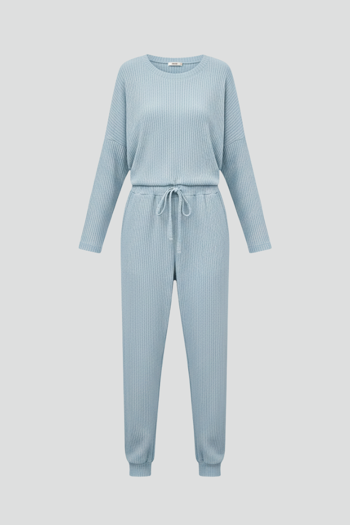 Lena | Chic Round Neck Jumpsuit with Elastic Waist