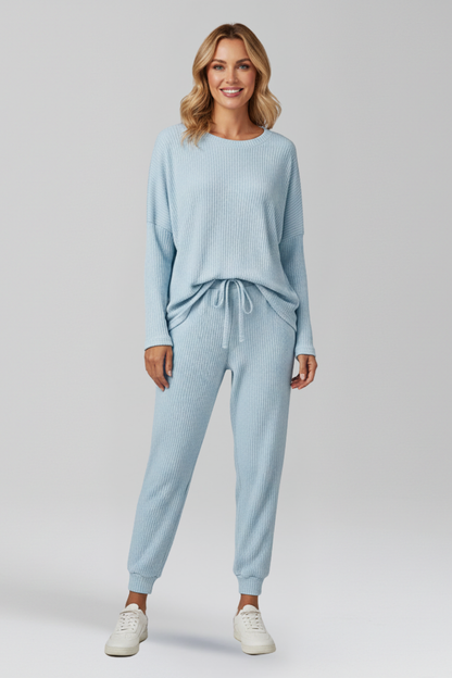 Lena | Chic Round Neck Jumpsuit with Elastic Waist