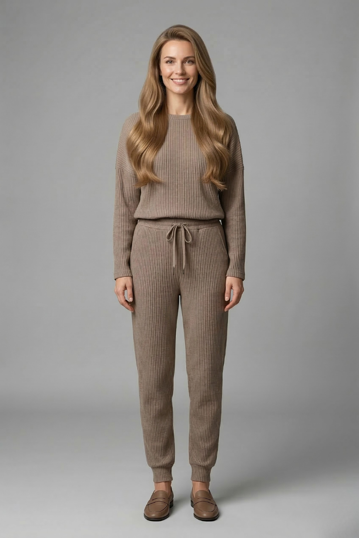 Lena | Chic Round Neck Jumpsuit with Elastic Waist