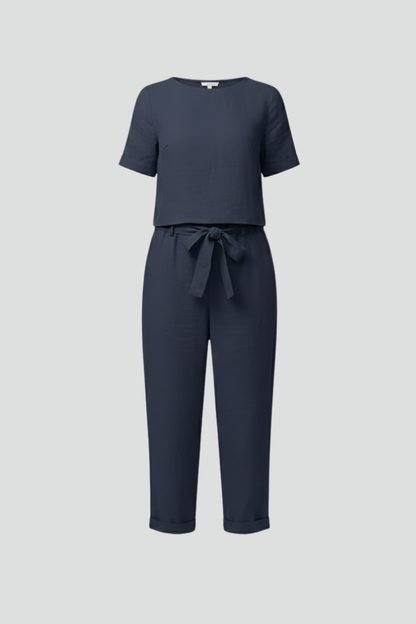 Lila | Chic Round Neck Jumpsuit with Pockets
